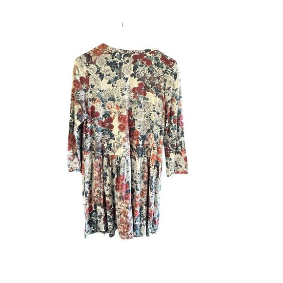 Peruvian Connection Floral Long Sleeve Button Baby Doll Dress Size Medium - Picture 9 of 9